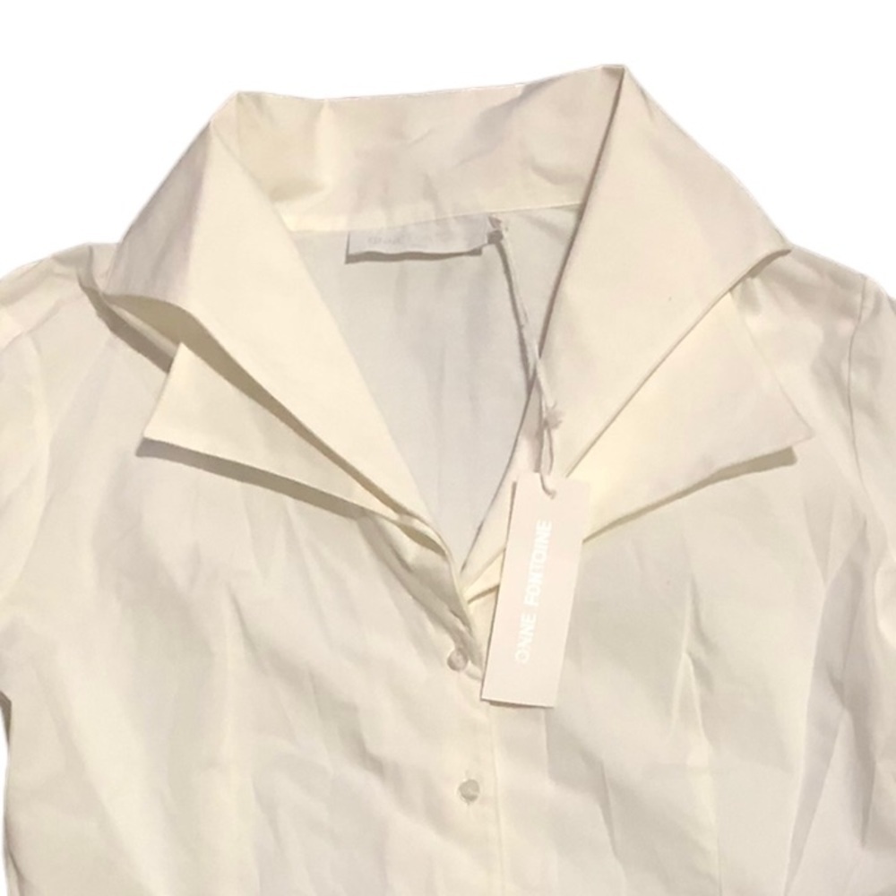 Anne Fontaine Christie Shirt
White Long Sleeved Double Collared T-Blouse - Picture 12 of 13